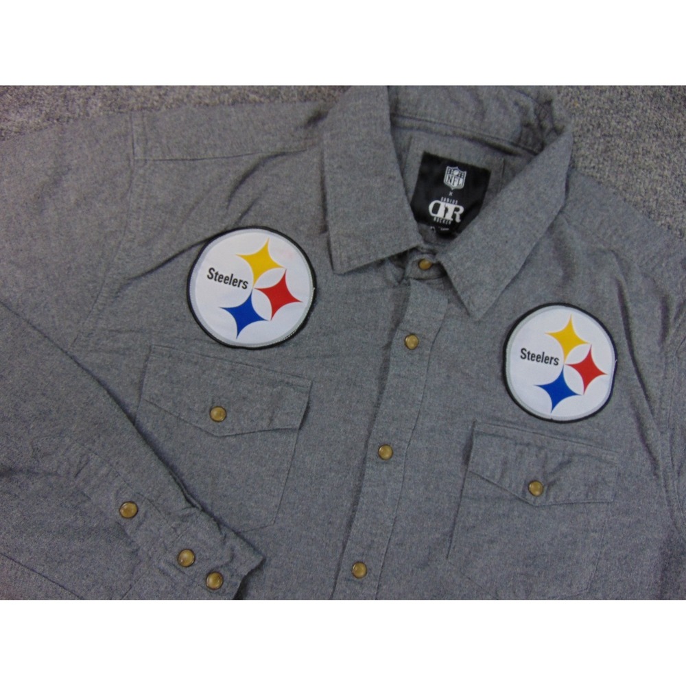 Pittsburgh Steelers Shirt Mens Large Darius Rucker Grey Solid NFL‎ Football Gear
